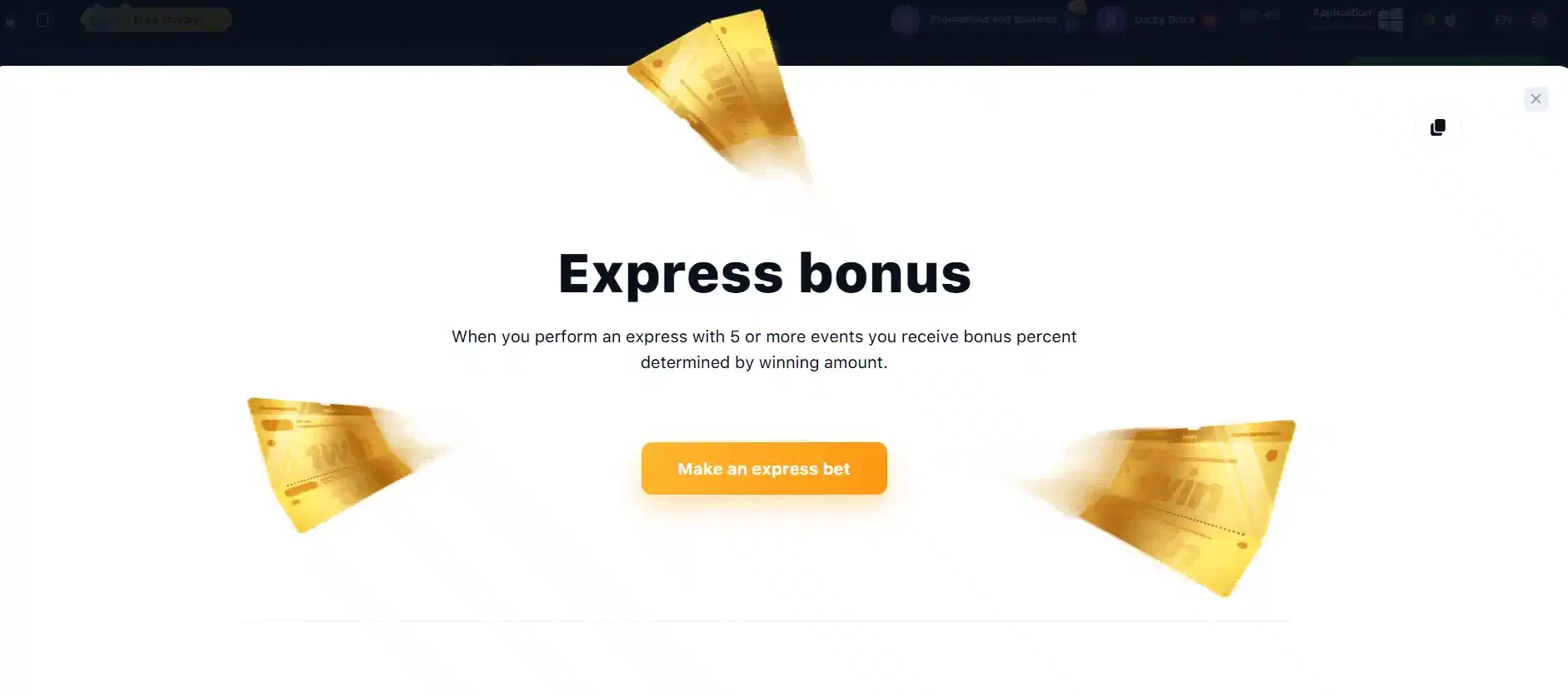 1win express bonus