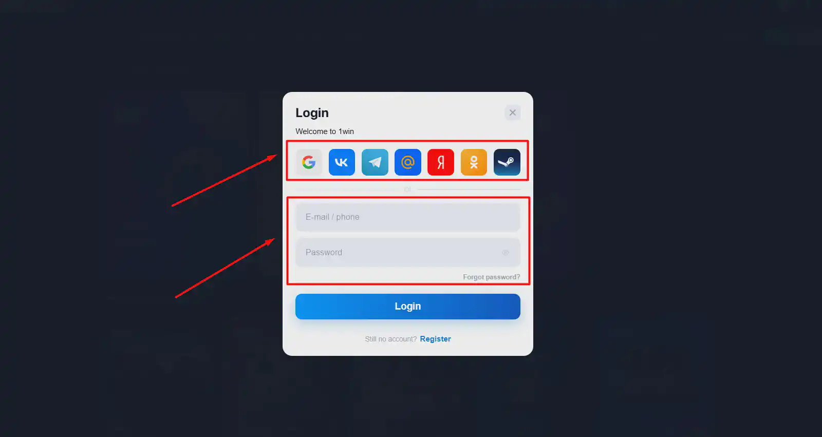 1win login Malaysia